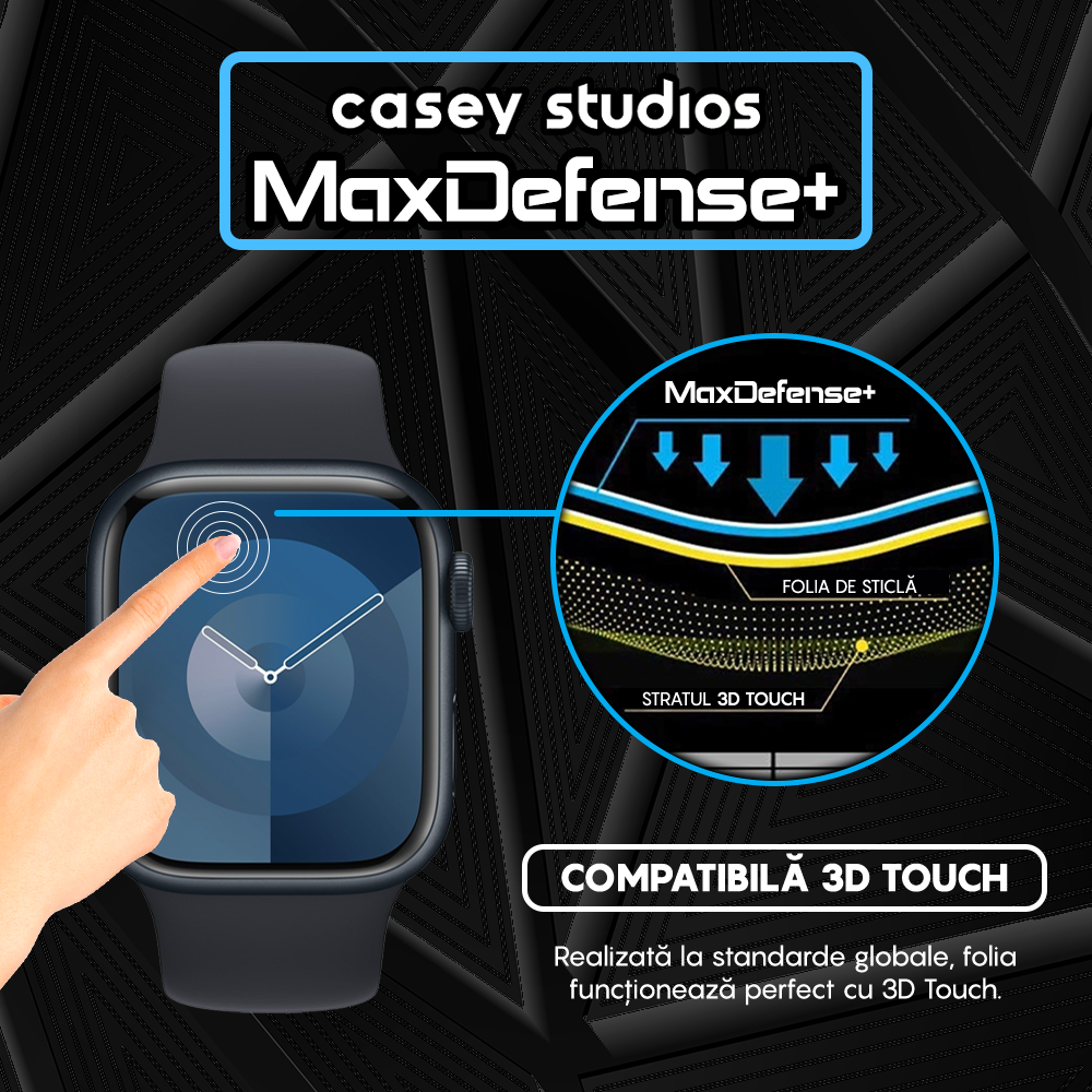 Folie Regenerabila MaxDefense+ - Apple Watch 7/8/9 - 41MM - Negru