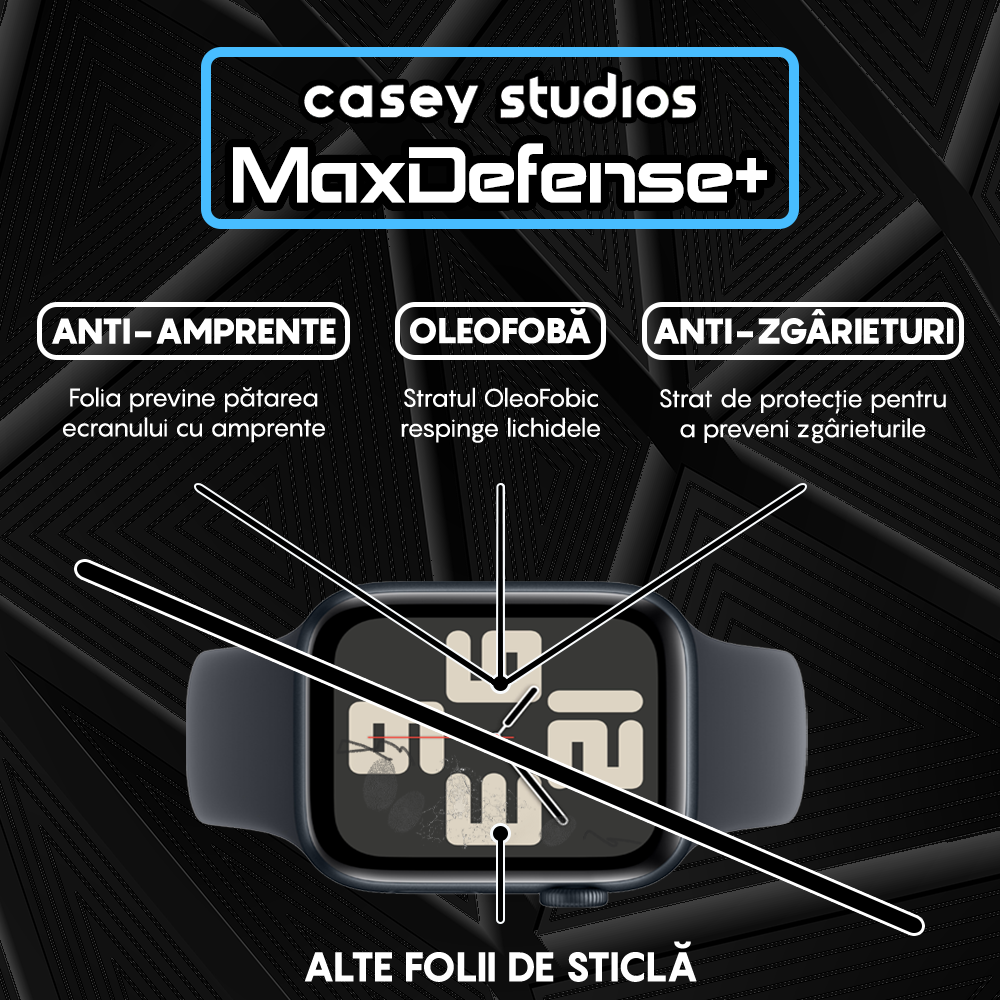 Regenerative Film MaxDefense+ - Apple Watch 4/5/6/SE - 44MM - Black