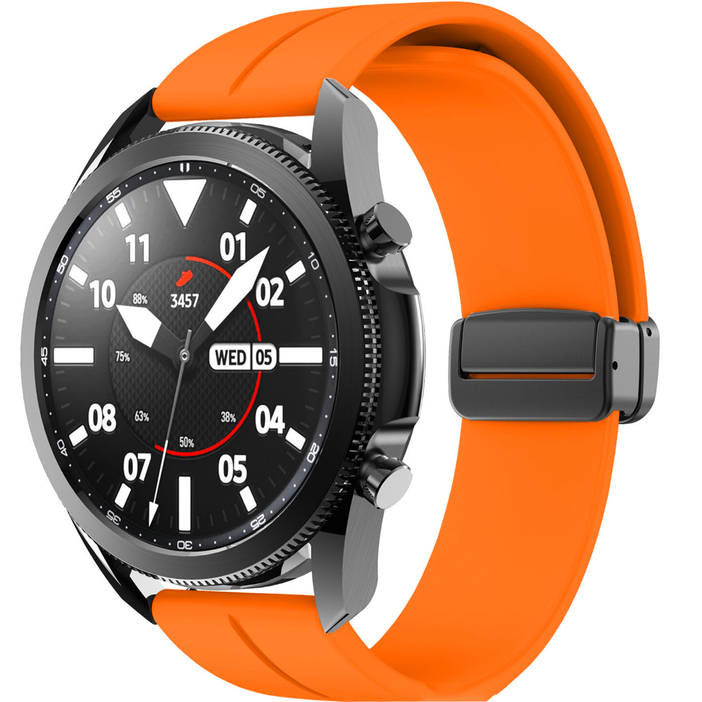 Curea Silicone Metallic Link - Amazfit Bip 5/GTR 4/GTR 3/GTR 3 Pro/GTR 2e/GTR 2/Stratos 3/GTR 47mm - 22mm - Portocaliu