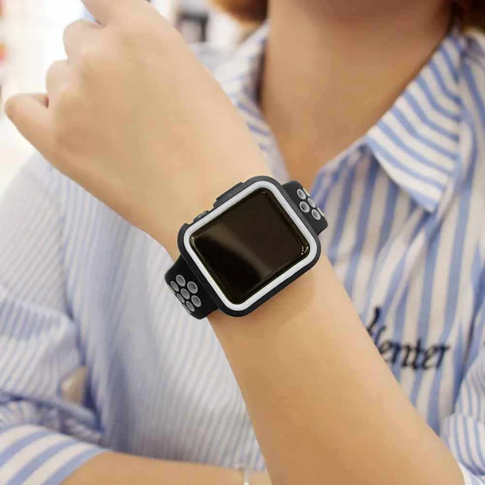 Carcasa Rugged - Apple Watch 4/5/6/SE - 44MM - Negru/Alb