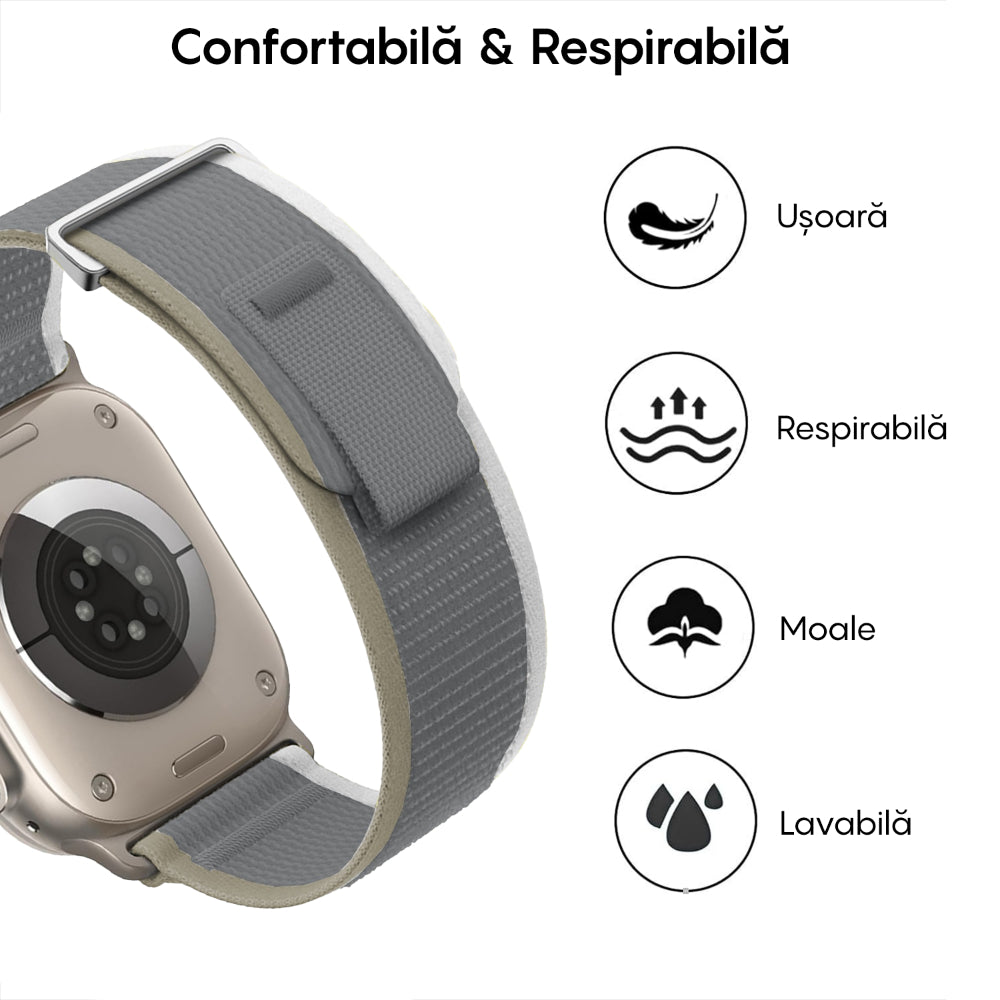 Curea Trail Expedition - Apple Watch 1/2/3/4/5/6/7/8/9/10/11/SE/SE2/SE3 - 38/40/41/42 MM - Gri