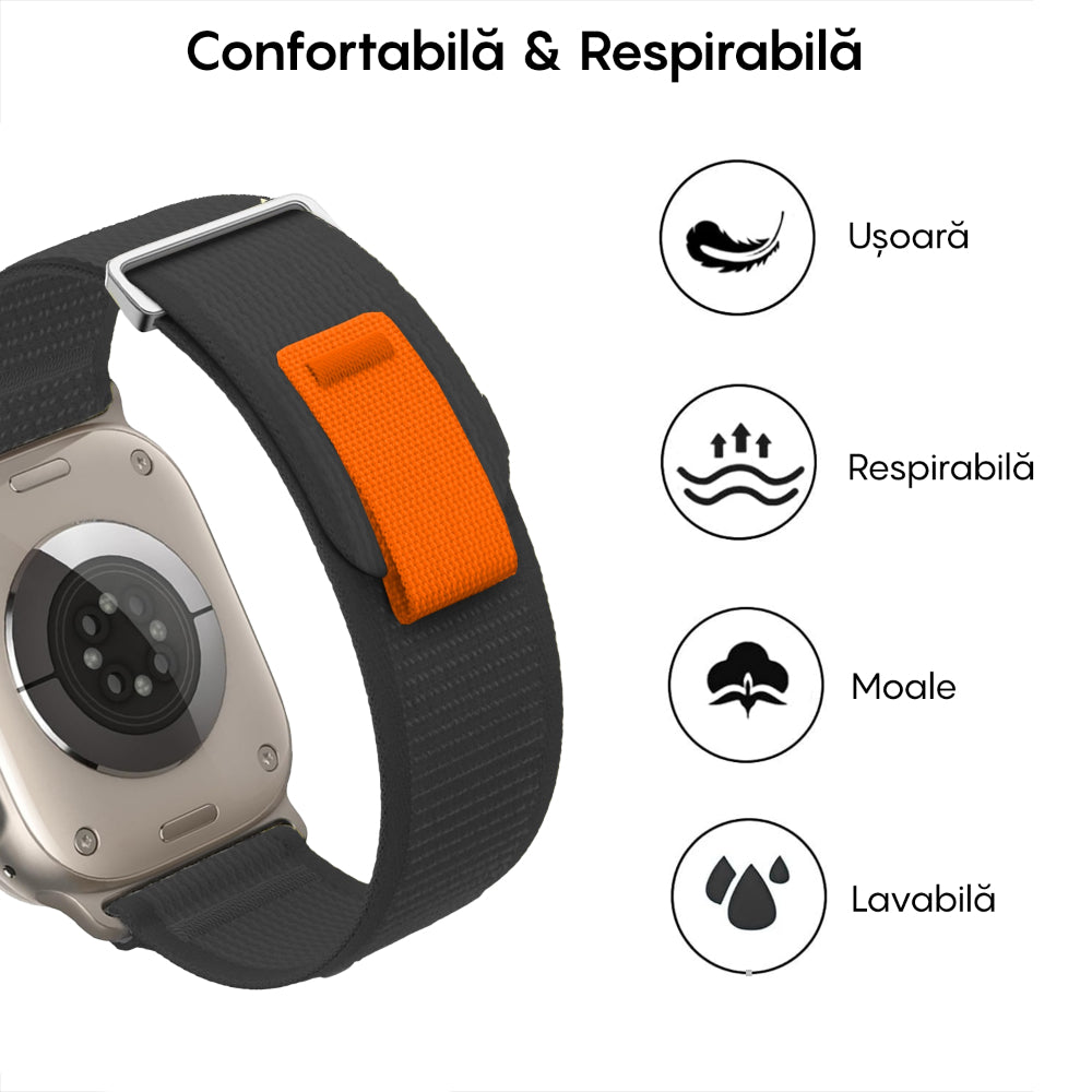 Trail Expedition Strap - Apple Watch 1/2/3/4/5/6/7/8/9/10/11/SE/SE2/SE3/Ultra 1/Ultra 2/Ultra 3 - 42/44/45/46/49 MM - Dark Black