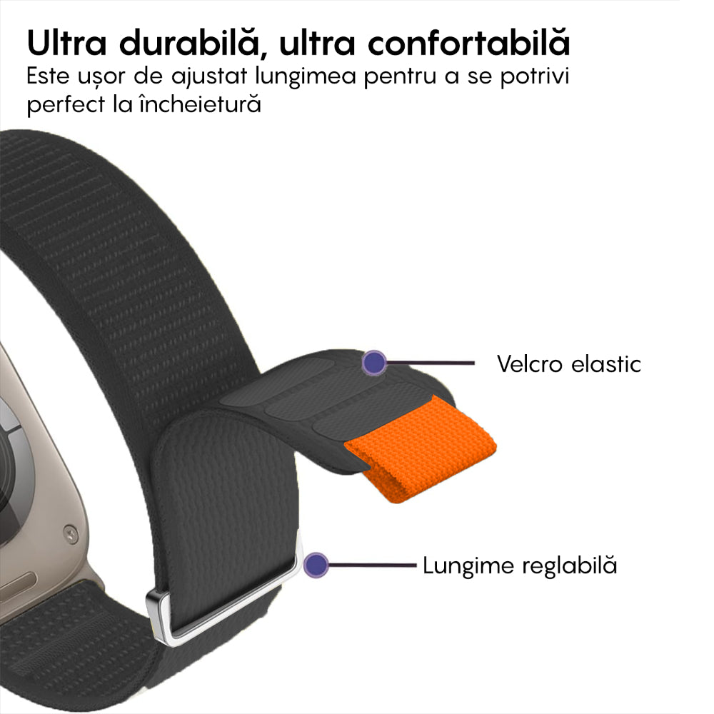 Trail Expedition Strap - Apple Watch 1/2/3/4/5/6/7/8/9/10/11/SE/SE2/SE3/Ultra 1/Ultra 2/Ultra 3 - 42/44/45/46/49 MM - Dark Black