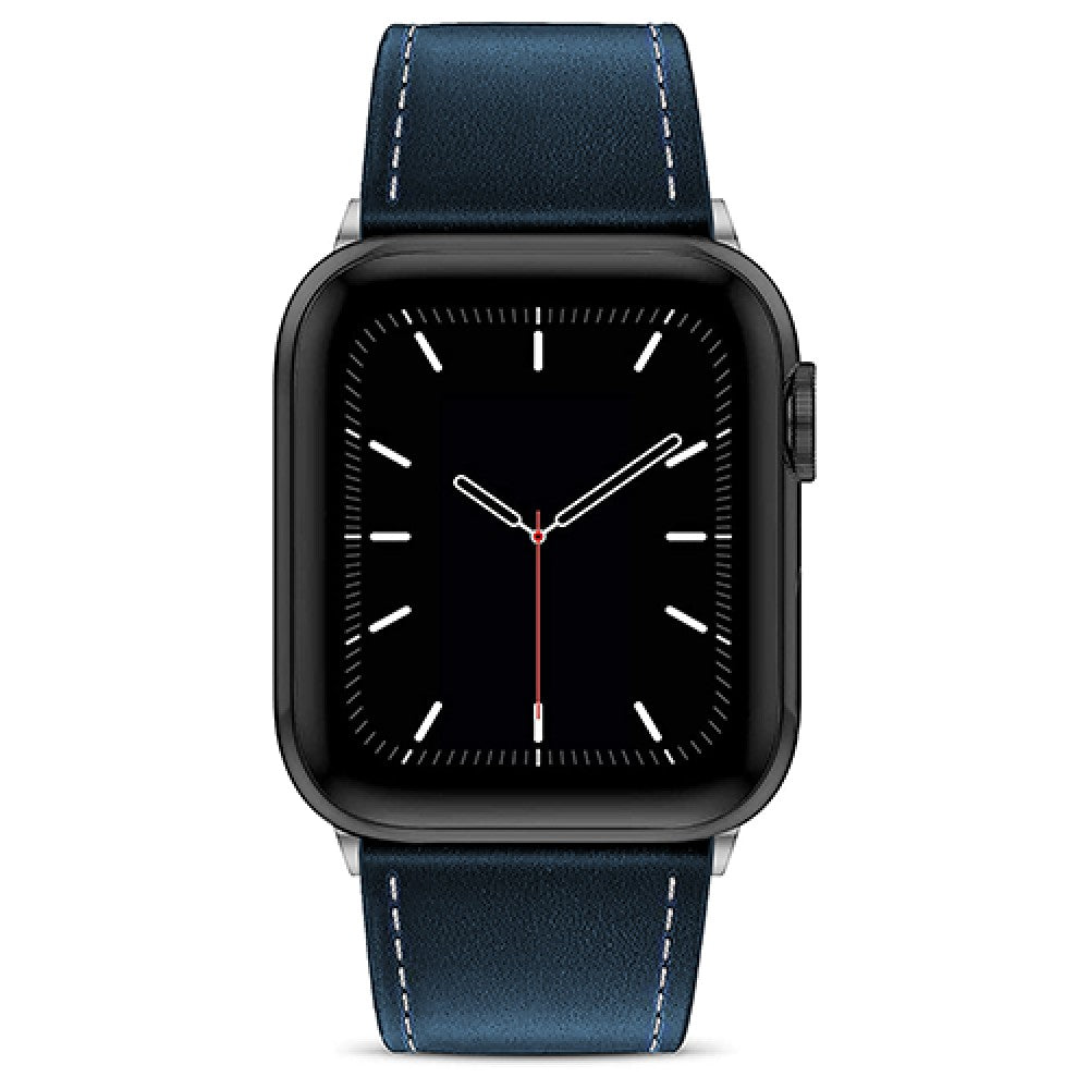 Leather Heritage Strap - Apple Watch 1/2/3/4/5/6/7/8/9/10/11/SE/SE2/SE3/Ultra 1/Ultra 2/Ultra 3 - 42/44/45/46/49 MM - Blue/White