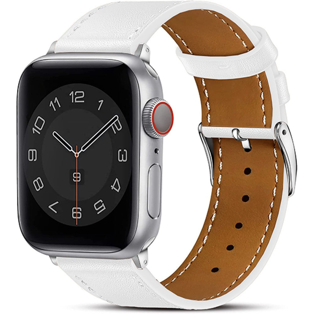 Curea Leather Heritage - Apple Watch 1/2/3/4/5/6/7/8/9/10/11/SE/SE2/SE3/Ultra 1/Ultra 2/Ultra 3 - 42/44/45/46/49 MM - Alb