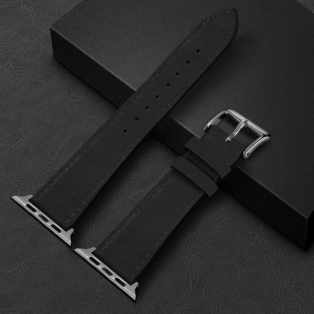 Curea Leather Heritage - Apple Watch 1/2/3/4/5/6/7/8/9/10/11/SE/SE2/SE3/Ultra 1/Ultra 2/Ultra 3 - 42/44/45/46/49 MM - Negru