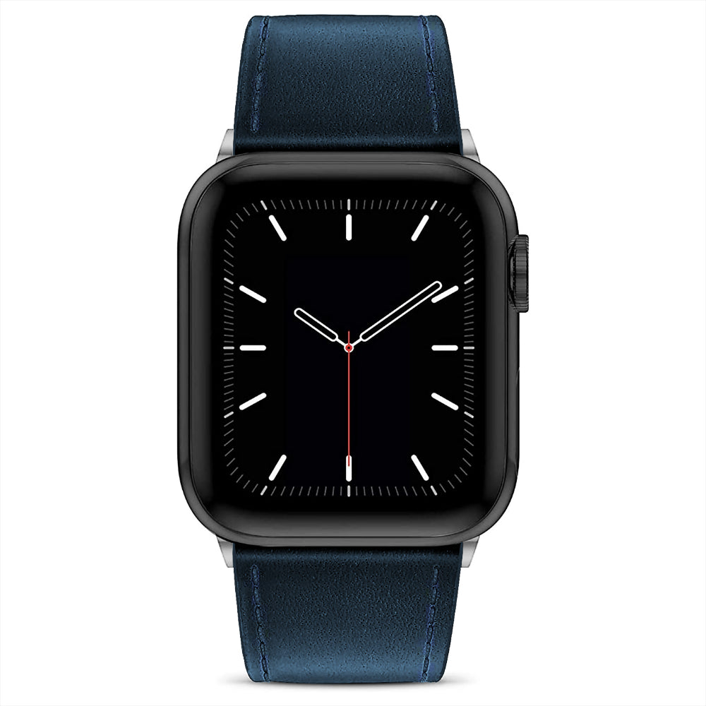 Leather Heritage Strap - Apple Watch 1/2/3/4/5/6/7/8/9/10/11/SE/SE2/SE3/Ultra 1/Ultra 2/Ultra 3 - 42/44/45/46/49 MM - Blue
