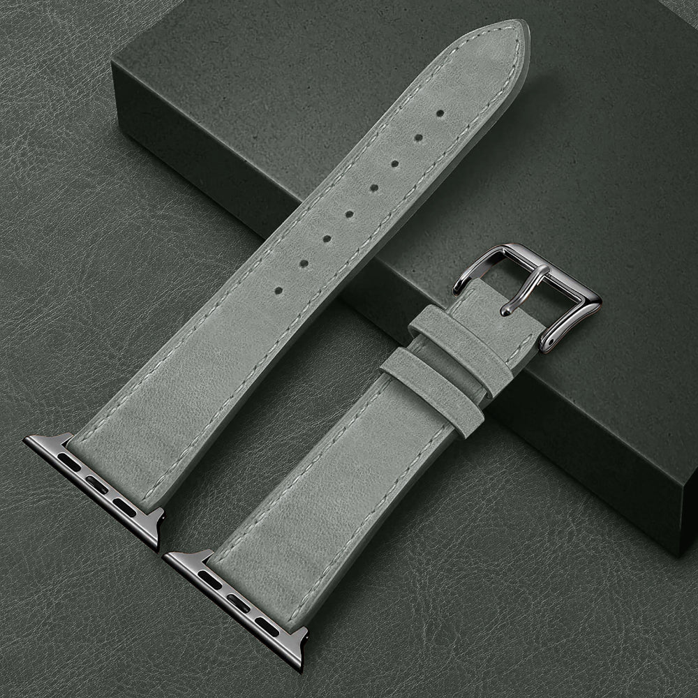 Leather Heritage Strap - Apple Watch 1/2/3/4/5/6/7/8/9/10/11/SE/SE2/SE3/Ultra 1/Ultra 2/Ultra 3 - 42/44/45/46/49 MM - Gray