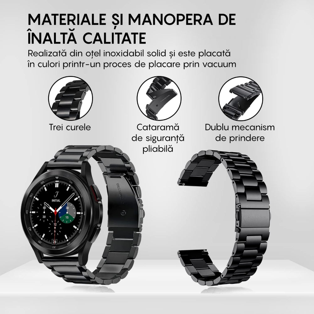 Curea Metallic Link - Honor Watch SE/Magic 2 - 20mm - Negru