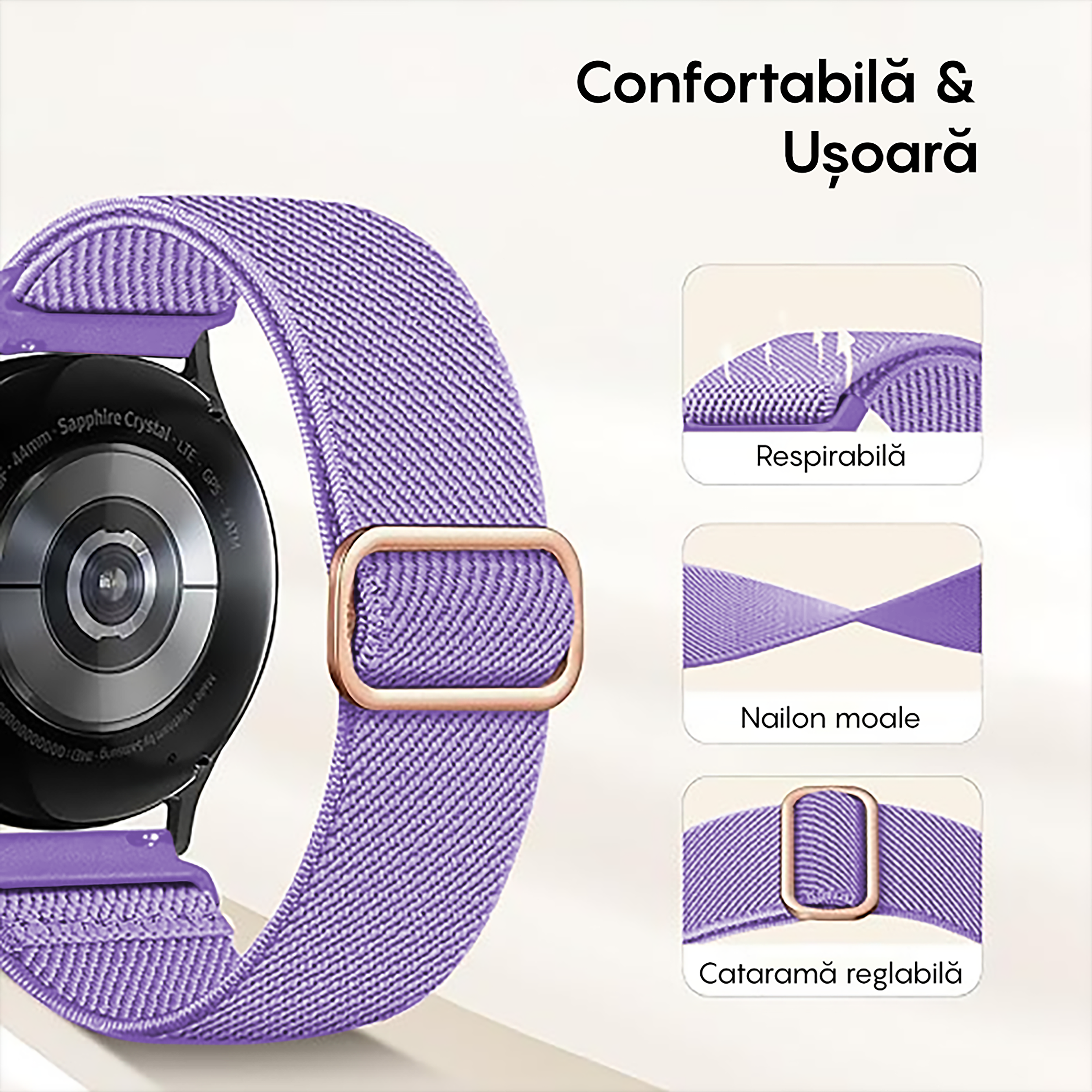 Curea Braided Classic - Honor Watch GS 4/GS 3/GS 3i/4 Pro/GS Pro/Magic 2 46mm/Magic 1/Dream - 22mm - Mov