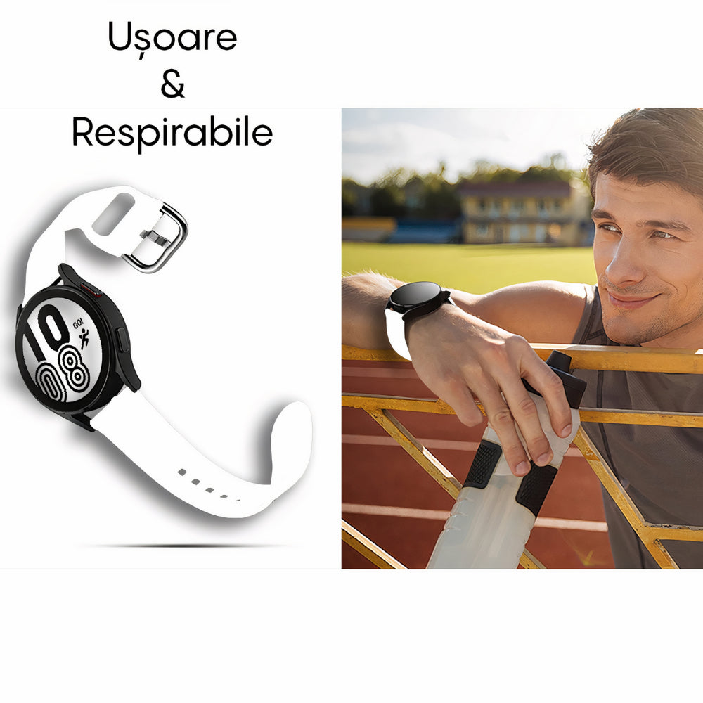 Curea Silicone Classic - Honor Watch SE/Magic 2 - 20mm - Alb