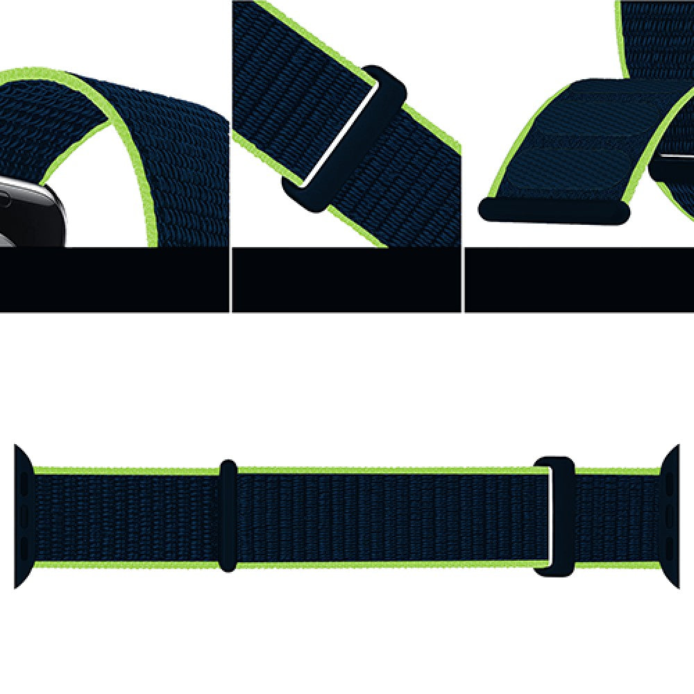 Nylon Sport Strap - Apple Watch 1/2/3/4/5/6/7/8/9/10/11/SE/SE2/SE3/Ultra 1/Ultra 2/Ultra 3 - 42/44/45/46/49 MM - Blue Lime