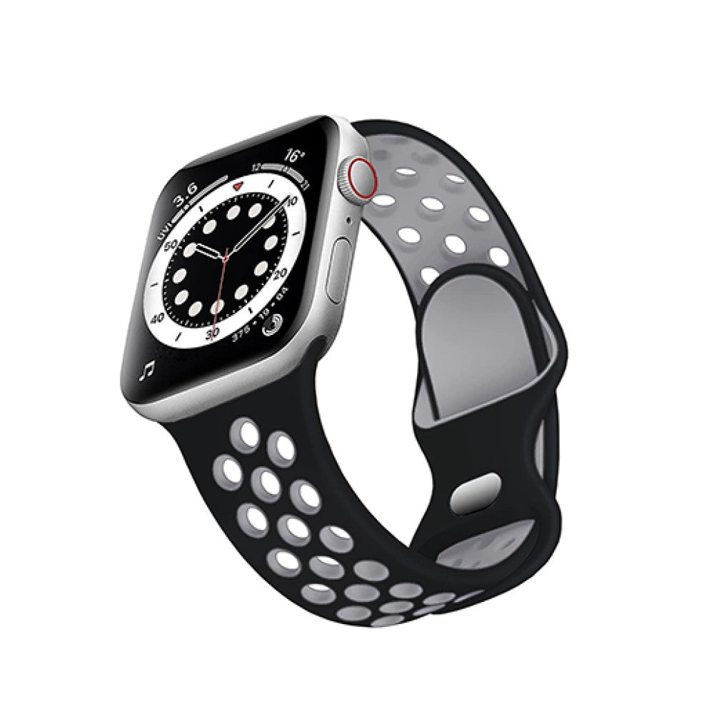 Curea Silicone Flex Loop - Apple Watch 1/2/3/4/5/6/7/8/9/10/11/SE/SE2/SE3/Ultra 1/Ultra 2/Ultra 3 - 42/44/45/46/49 MM - Black/Gray