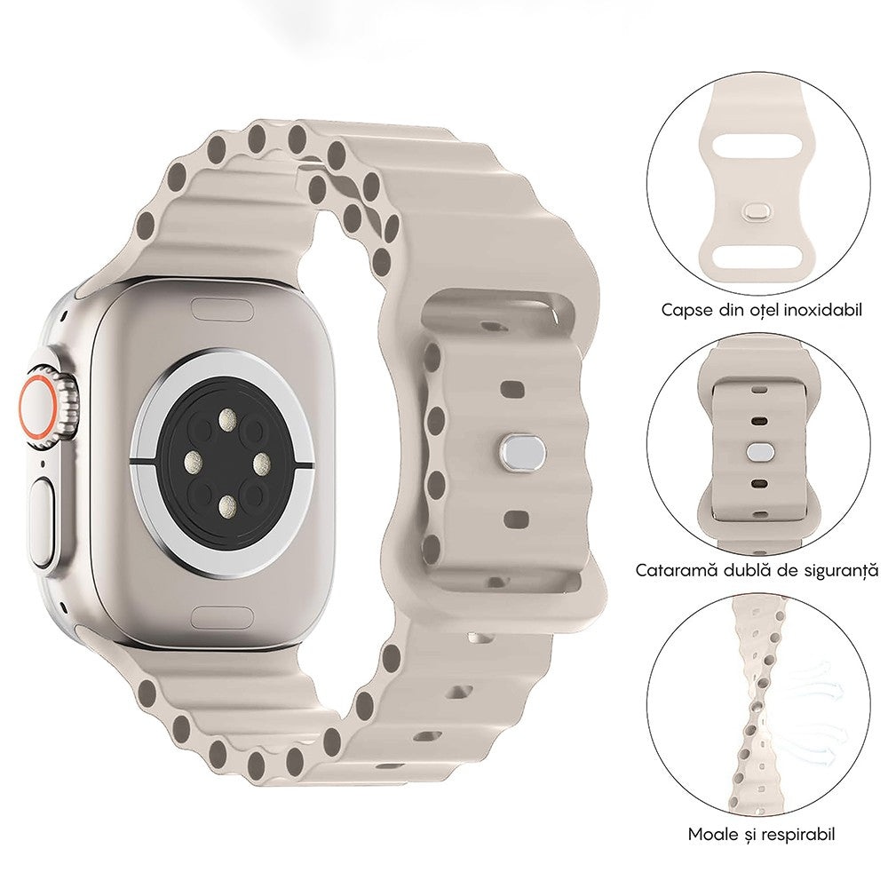 Ocean Explorer Strap - Apple Watch 1/2/3/4/5/6/7/8/9/10/11/SE/SE2/SE3 - 38/40/41/42 MM - Cream