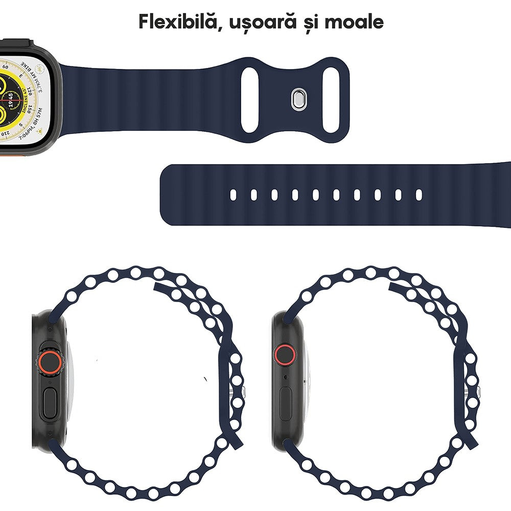 Curea Ocean Explorer - Apple Watch 1/2/3/4/5/6/7/8/9/10/11/SE/SE2/SE3 - 38/40/41/42 MM - Midnight Blue