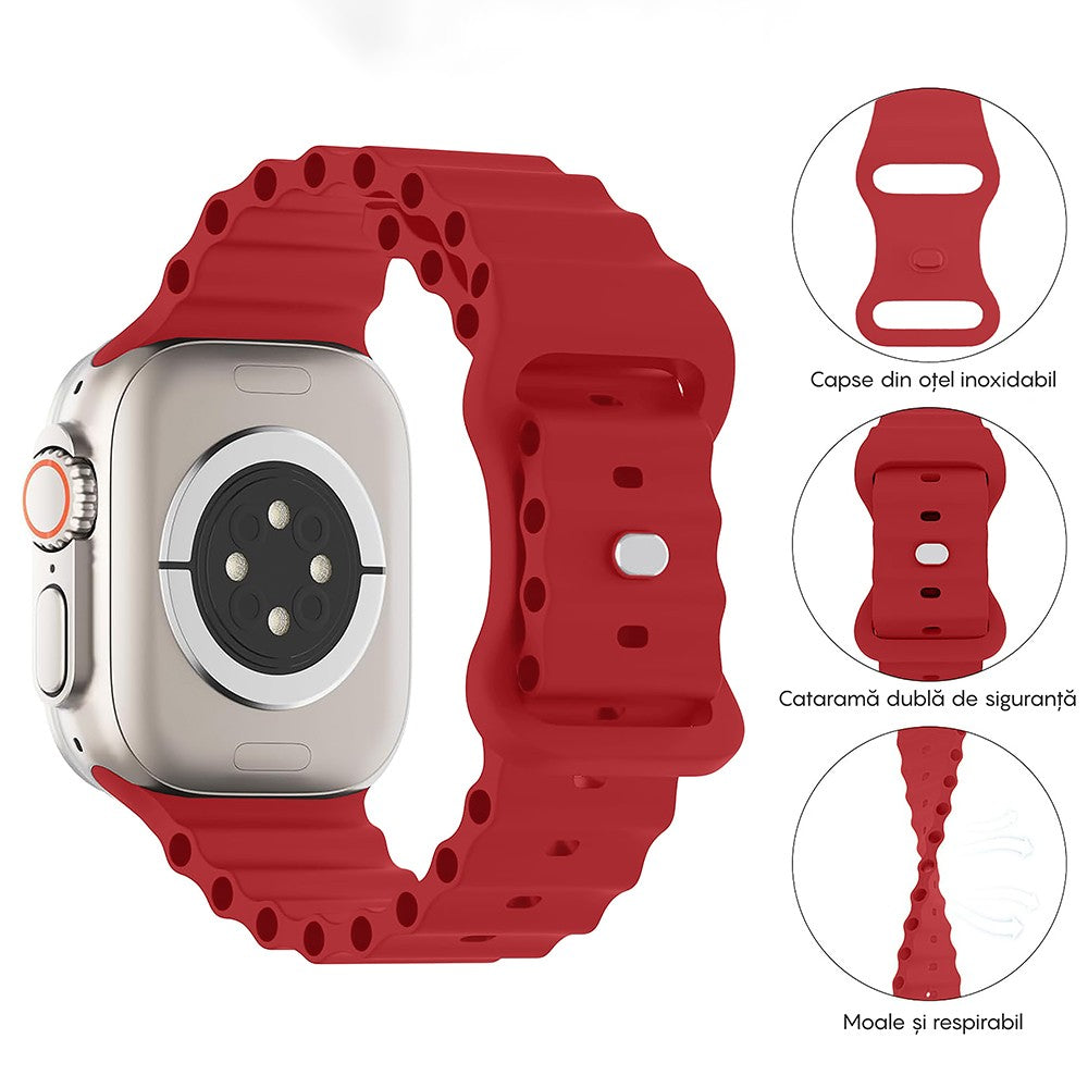 Ocean Explorer Strap - Apple Watch 1/2/3/4/5/6/7/8/9/10/11/SE/SE2/SE3 - 38/40/41/42 MM - Red