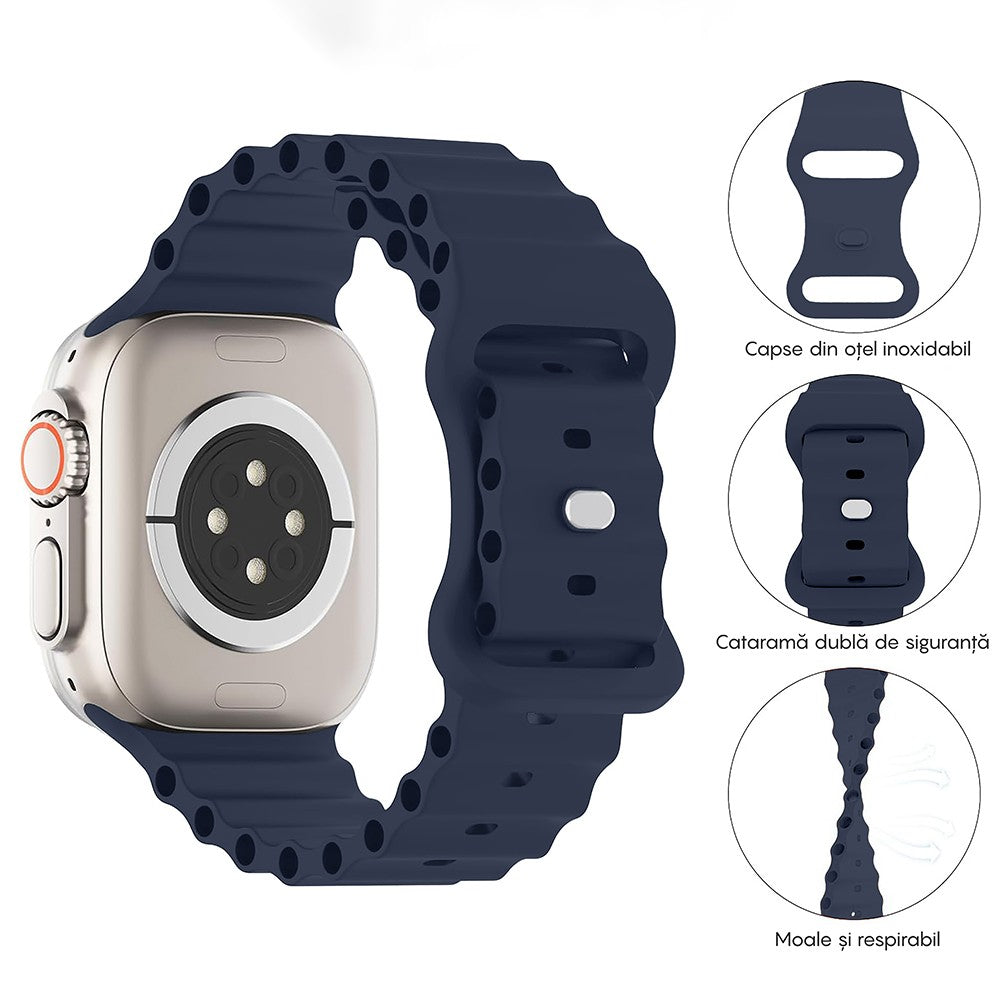 Curea Ocean Explorer - Apple Watch 1/2/3/4/5/6/7/8/9/10/11/SE/SE2/SE3/Ultra 1/Ultra 2/Ultra 3 - 42/44/45/46/49 MM - Midnight Blue