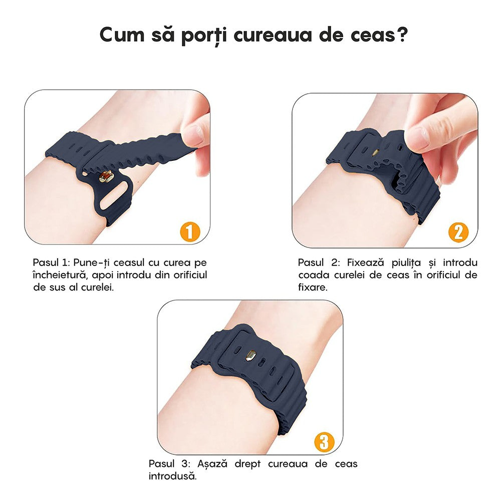 Curea Ocean Explorer - Apple Watch 1/2/3/4/5/6/7/8/9/10/11/SE/SE2/SE3/Ultra 1/Ultra 2/Ultra 3 - 42/44/45/46/49 MM - Midnight Blue