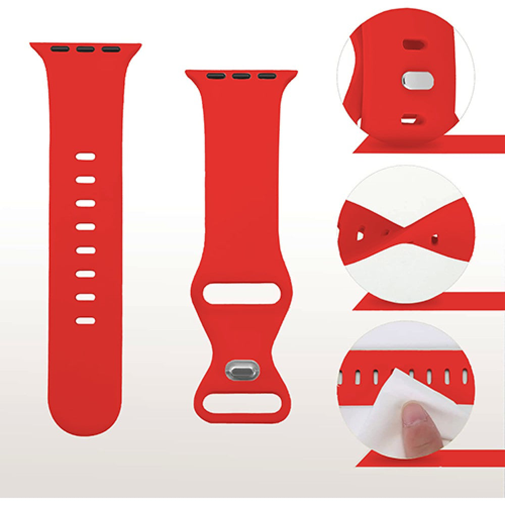 Curea Silicone Flex Loop - Apple Watch 1/2/3/4/5/6/7/8/9/10/11/SE/SE2/SE3 - 38/40/41/42 MM - Red