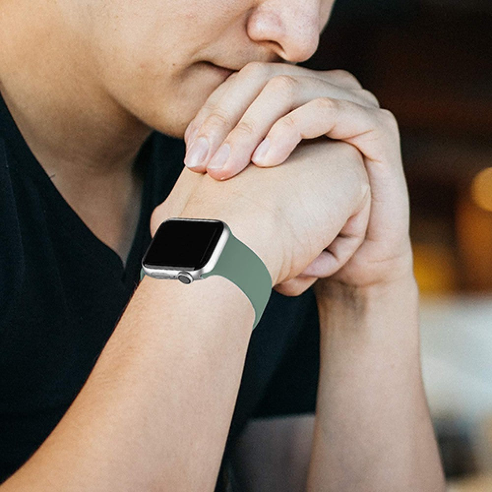 Curea Silicone Flex Loop - Apple Watch 1/2/3/4/5/6/7/8/9/10/11/SE/SE2/SE3 - 38/40/41/42 MM - Pine Green