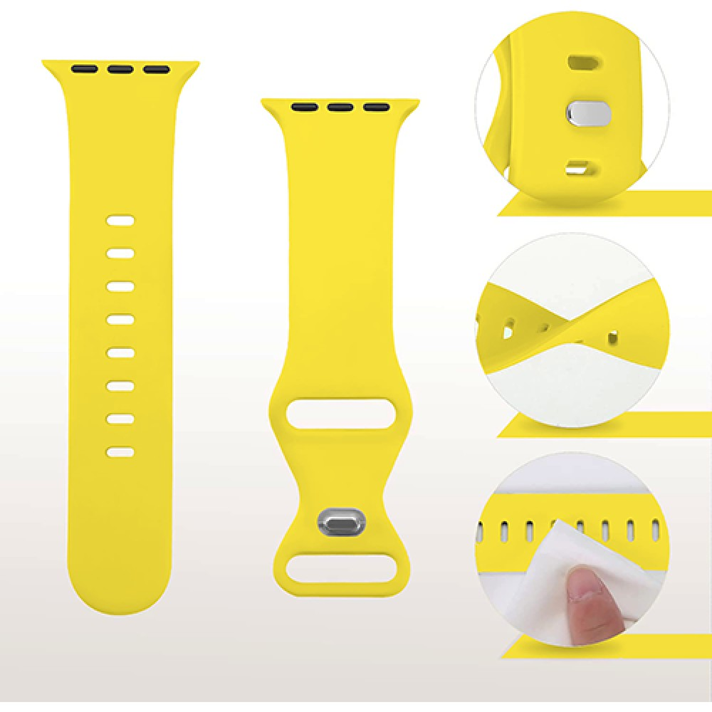 Silicone Flex Loop Strap - Apple Watch 1/2/3/4/5/6/7/8/9/10/11/SE/SE2/SE3 - 38/40/41/42 MM - Yellow