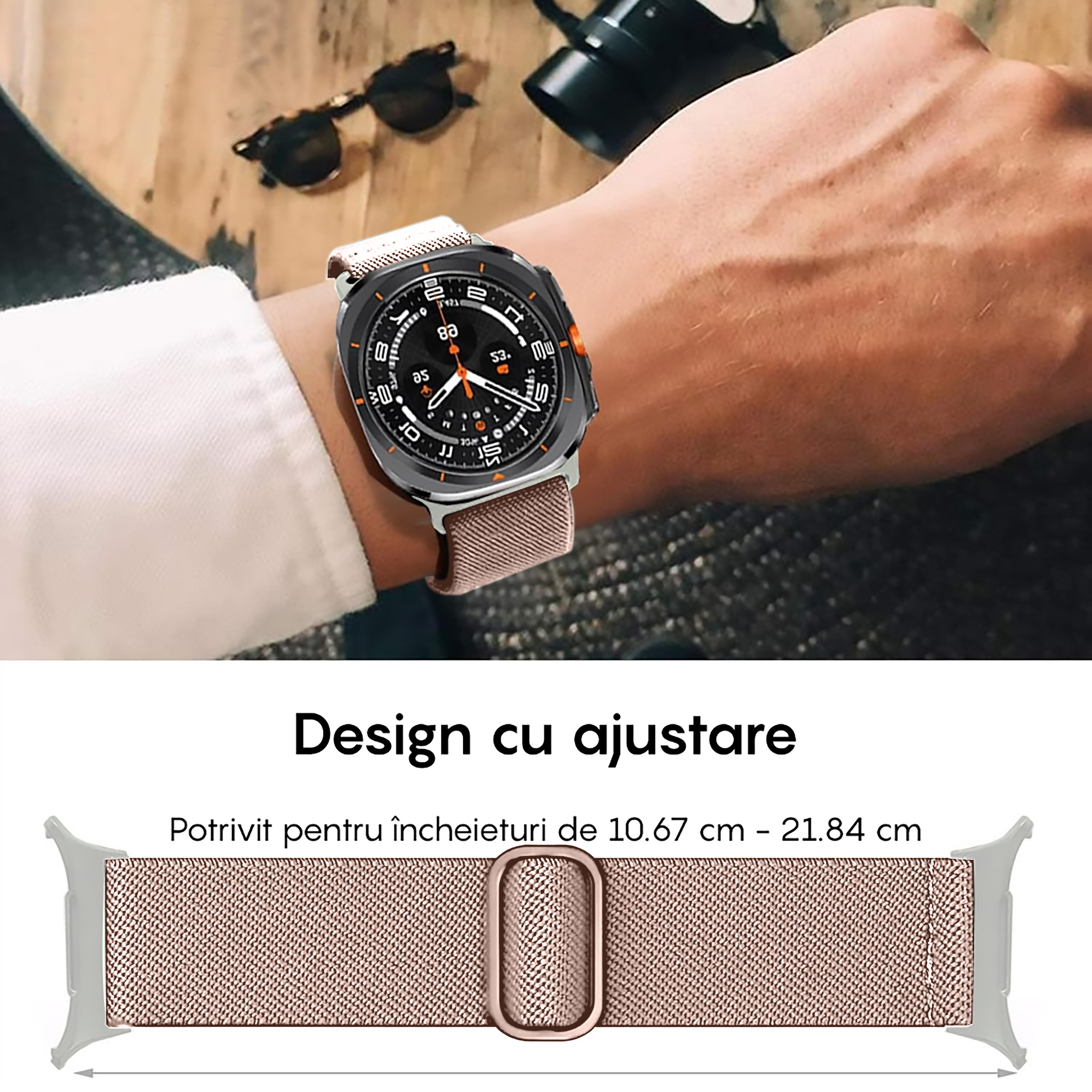 Braided Classic Strap - Samsung Galaxy Watch Ultra - Pink Sand