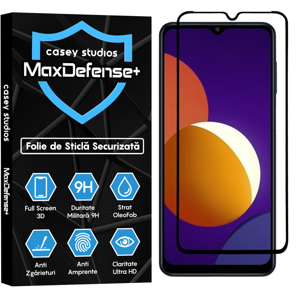 MaxDefense+ Glass Film - Samsung Galaxy A32 5G/A12 NACHO/A12/M12/A02/F12/M02 - Black