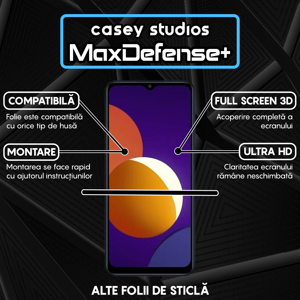 MaxDefense+ Glass Film - Samsung Galaxy A32 5G/A12 NACHO/A12/M12/A02/F12/M02 - Black