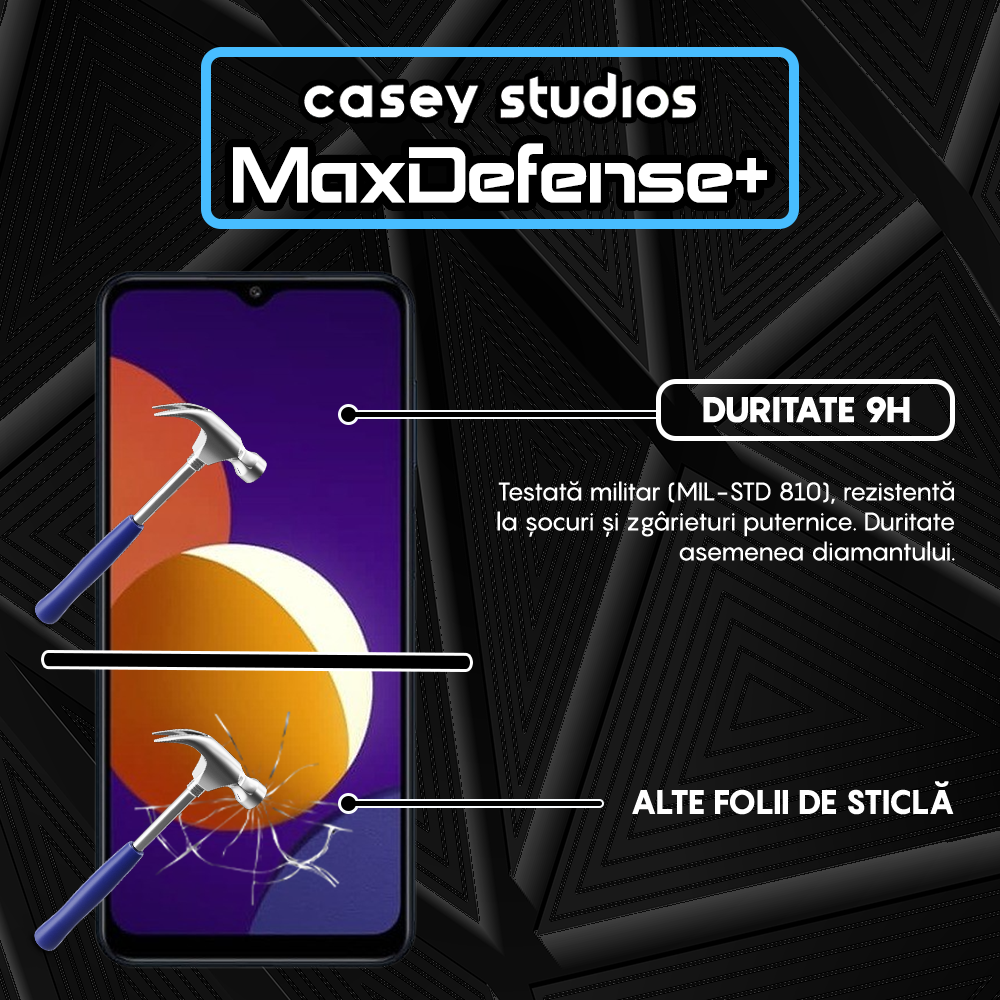 MaxDefense+ Glass Film - Samsung Galaxy A32 5G/A12 NACHO/A12/M12/A02/F12/M02 - Black