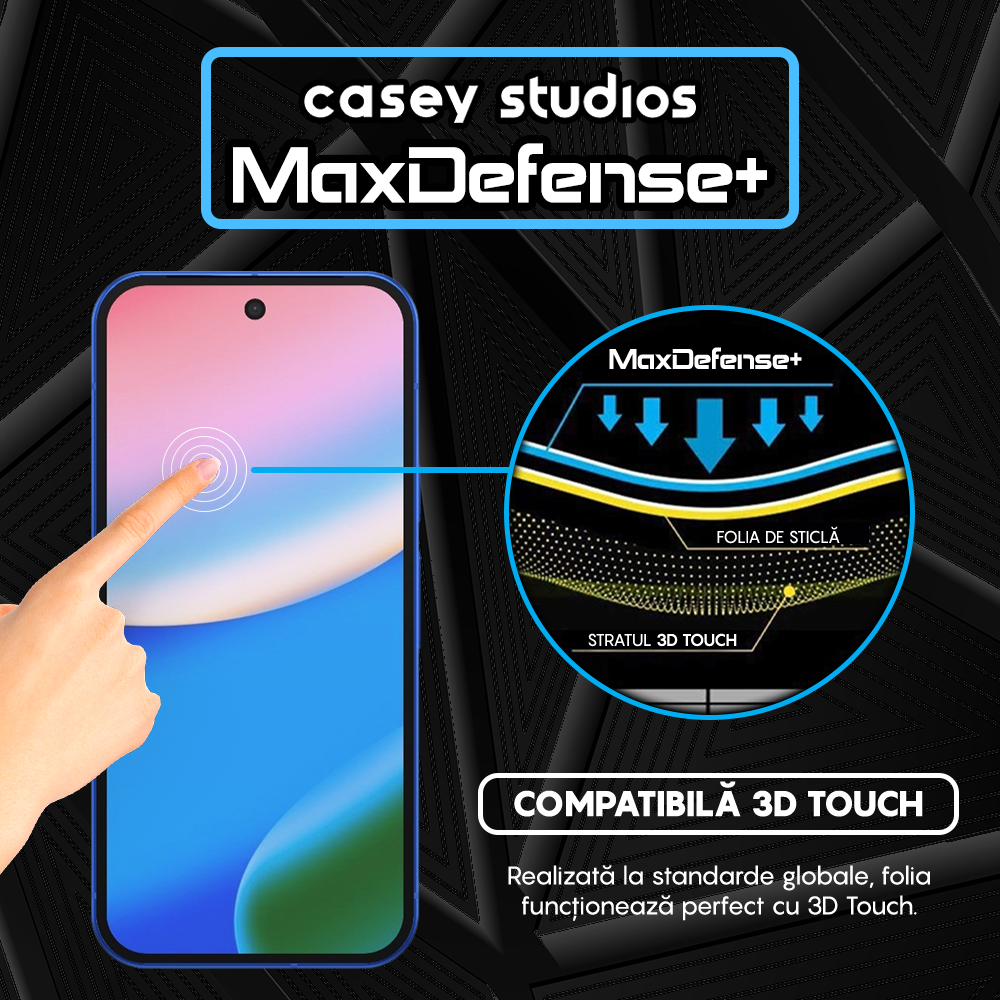 Folie Sticla MaxDefense+ - Google Pixel 10 - Negru