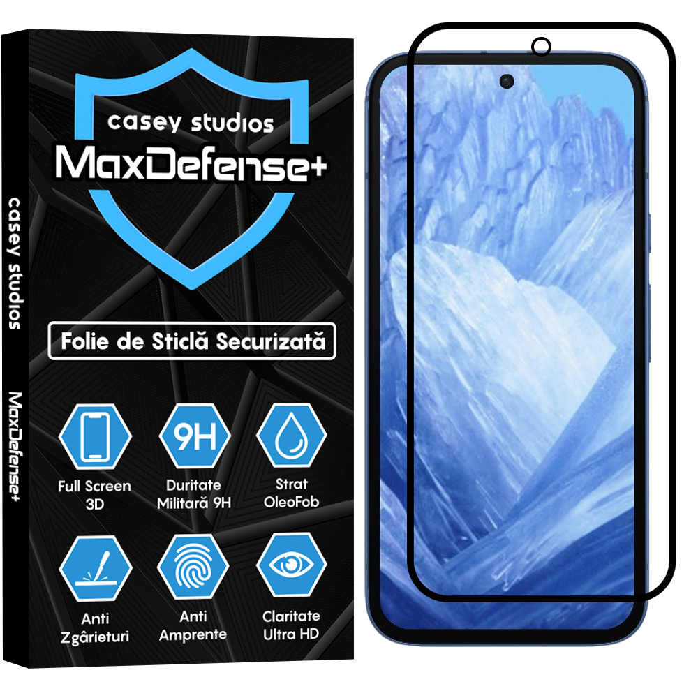 MaxDefense+ Tempered Glass - Google Pixel 8a - Black