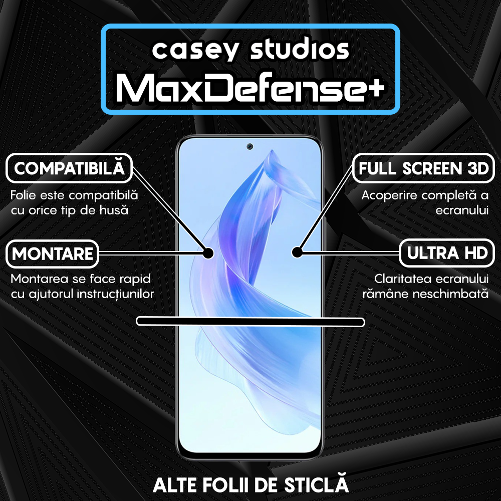 MaxDefense+ Glass Screen Protector - Honor 90 Lite - Black