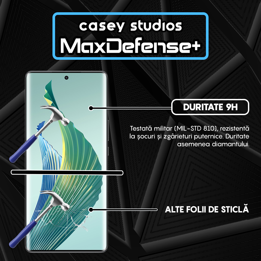 Folie Sticla MaxDefense+ - Honor Magic 5 Lite - Negru
