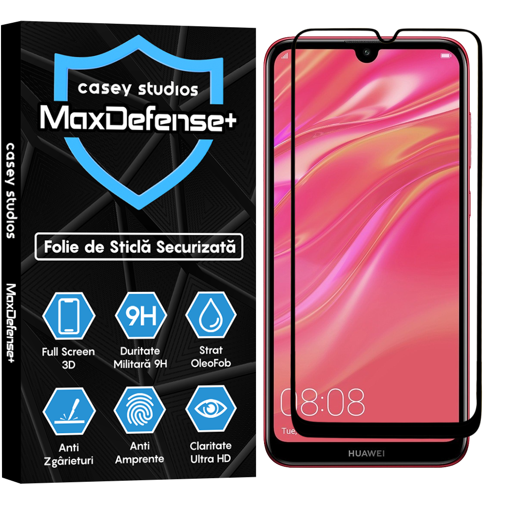 MaxDefense+ Tempered Glass - Huawei Y7 2019/Y7 Prime 2019/Y7 Pro 2019 - Black