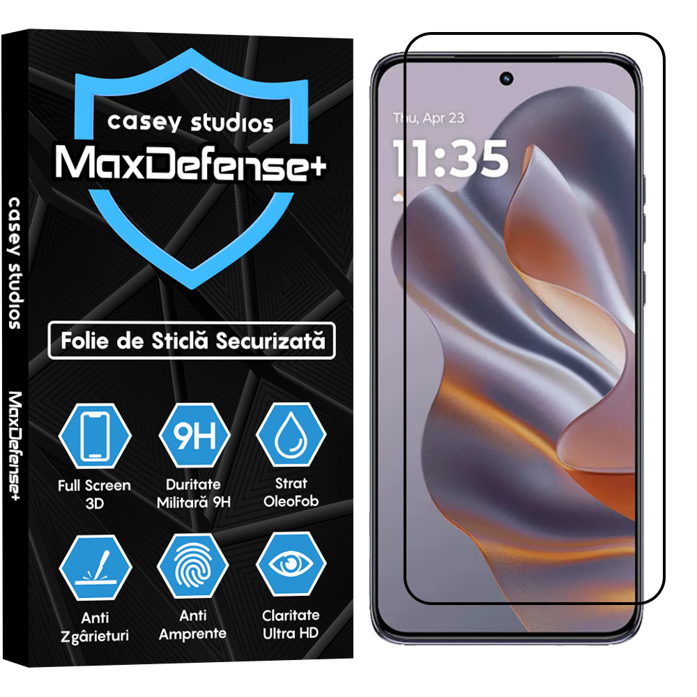 Folie Sticla MaxDefense+ - motorola edge 60 neo - Negru