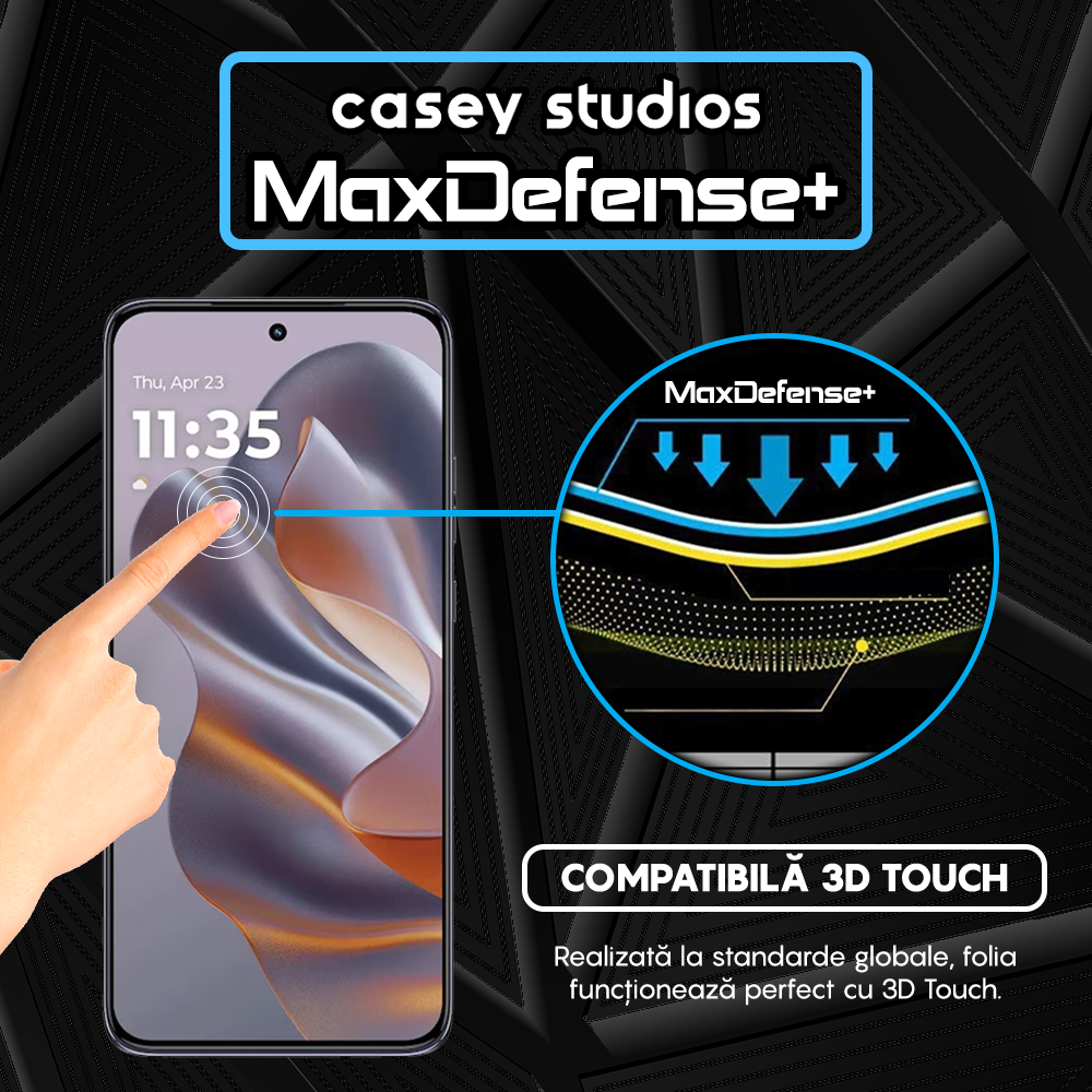 Folie Sticla MaxDefense+ - motorola edge 60 neo - Negru