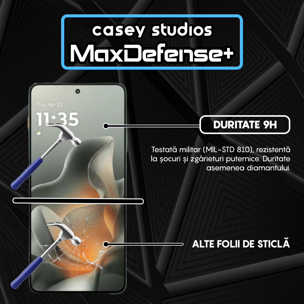 Folie Sticla MaxDefense+ - motorola edge 70 - Negru