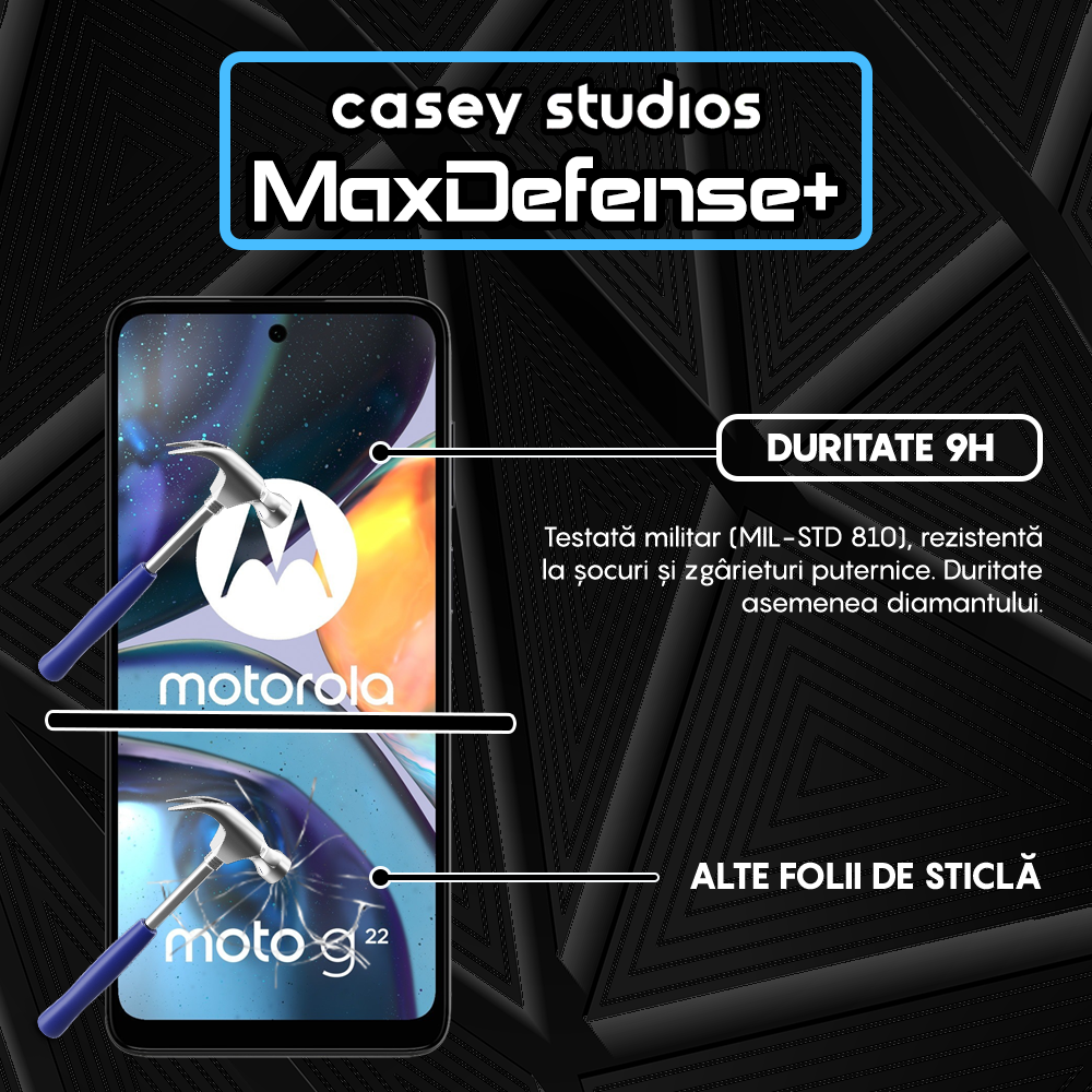 MaxDefense+ Glass Film - Motorola Moto G22 - Black