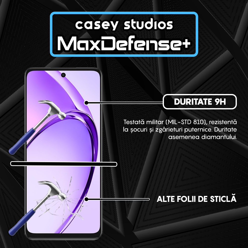 MaxDefense+ Glass Film - Oppo A3 - Black