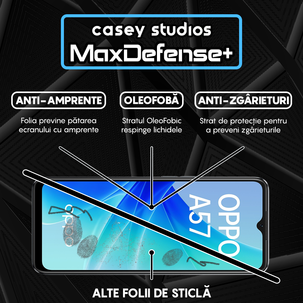 MaxDefense+ Glass Film - Oppo A57 4G - Black