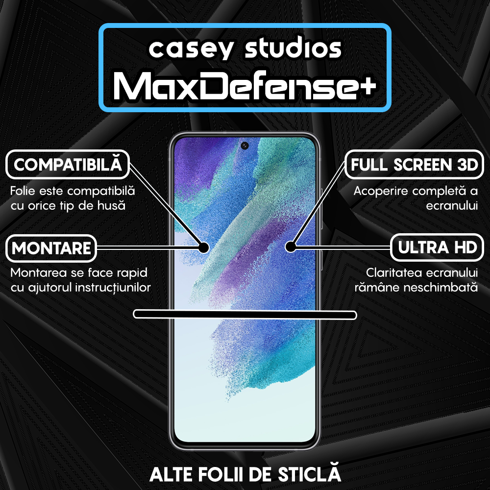 MaxDefense+ Tempered Glass - Samsung Galaxy S21 FE 5G - Black