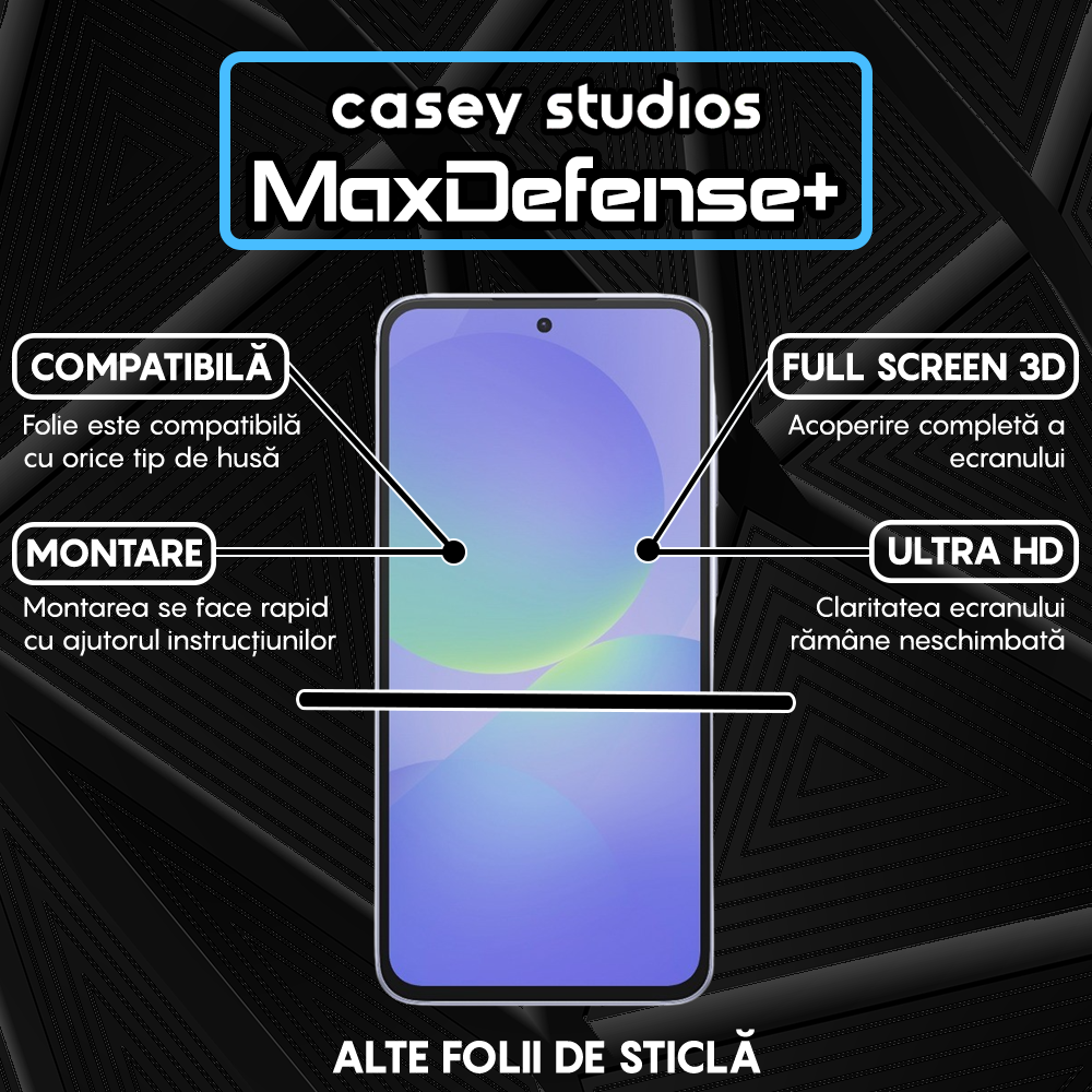 MaxDefense+ Tempered Glass - Samsung Galaxy A36 - Black
