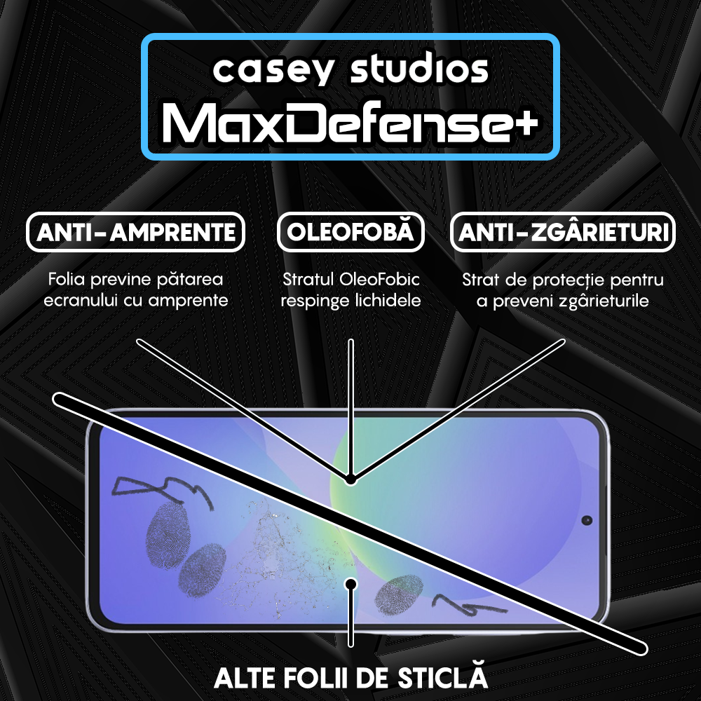 MaxDefense+ Tempered Glass - Samsung Galaxy A36 - Black