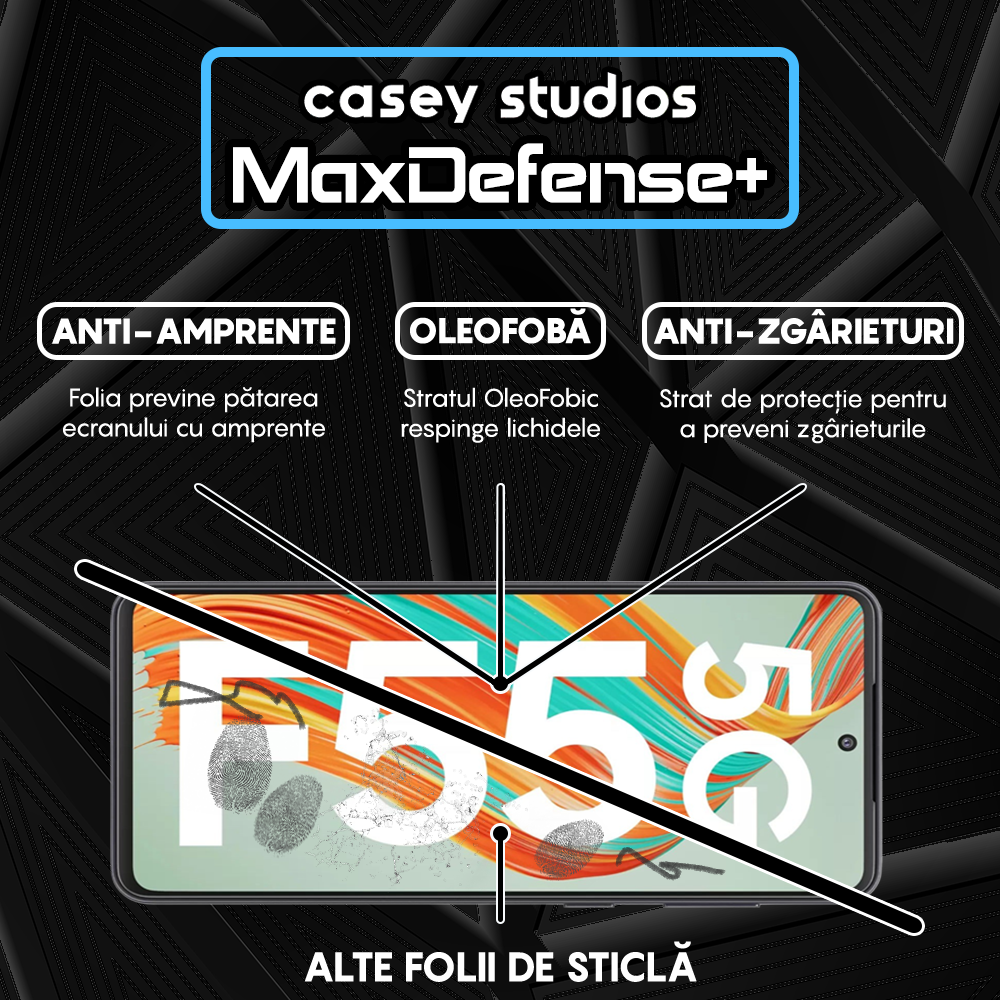 MaxDefense+ Glass Film - Samsung Galaxy F55 - Black