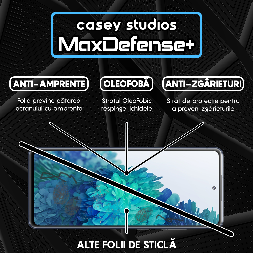 MaxDefense+ Tempered Glass Screen Protector - Samsung Galaxy S20 FE 2022 - Black