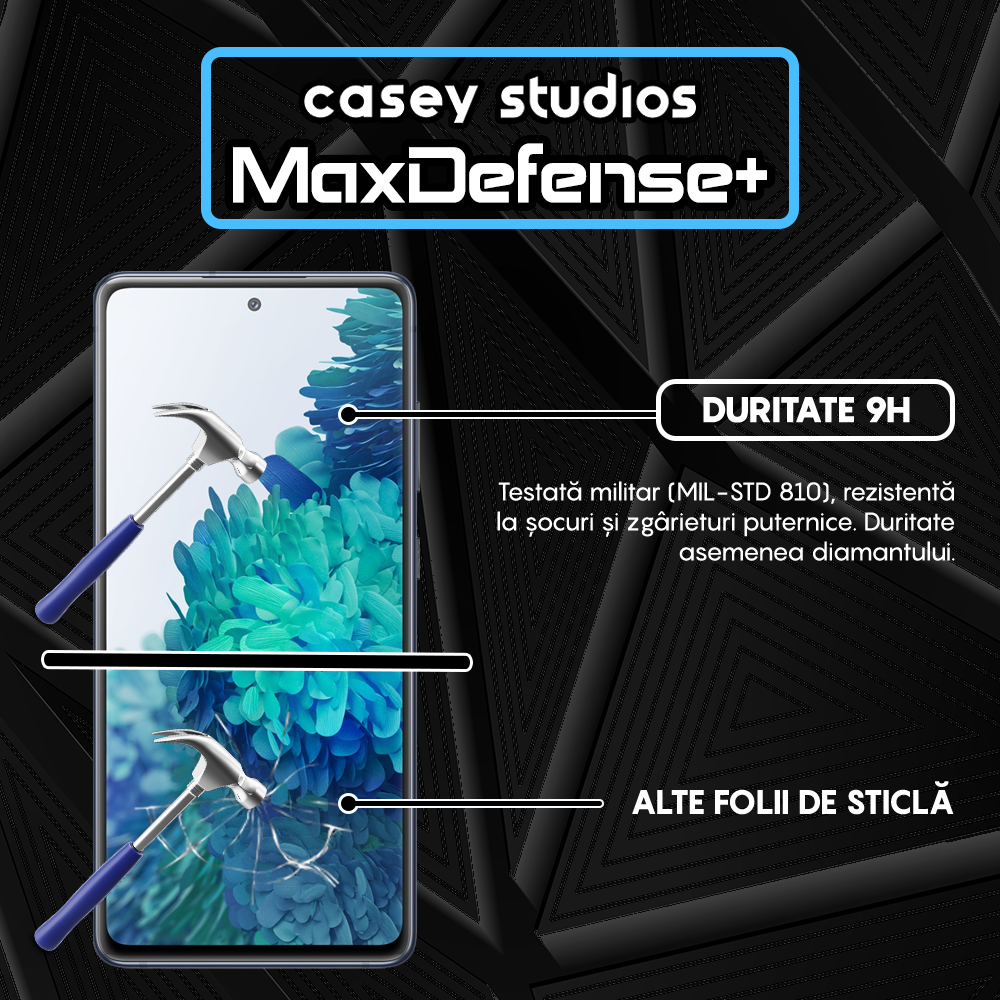 MaxDefense+ Tempered Glass Screen Protector - Samsung Galaxy S20 FE 2022 - Black