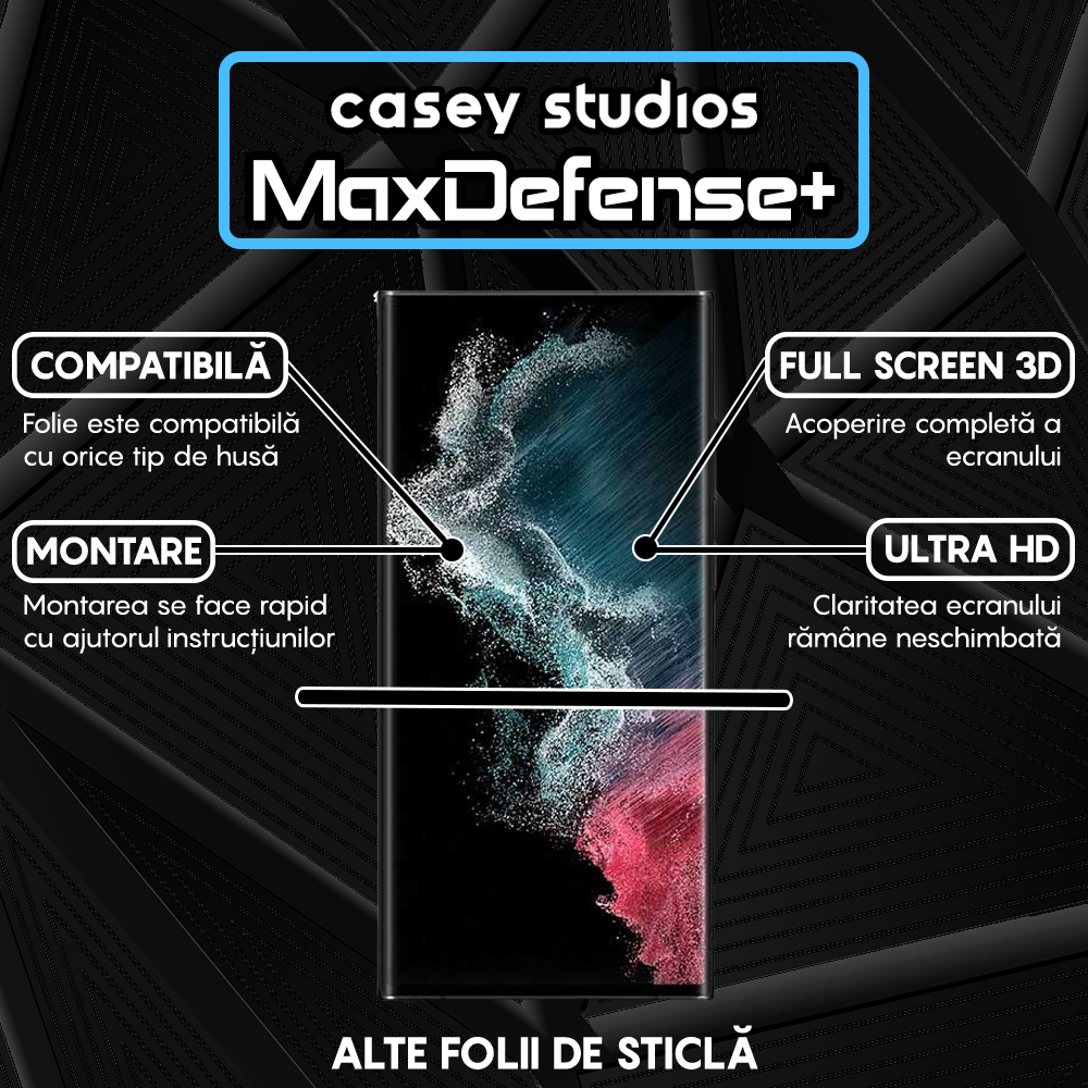 MaxDefense+ Glass Film - Samsung Galaxy S22 Ultra 5G - Black