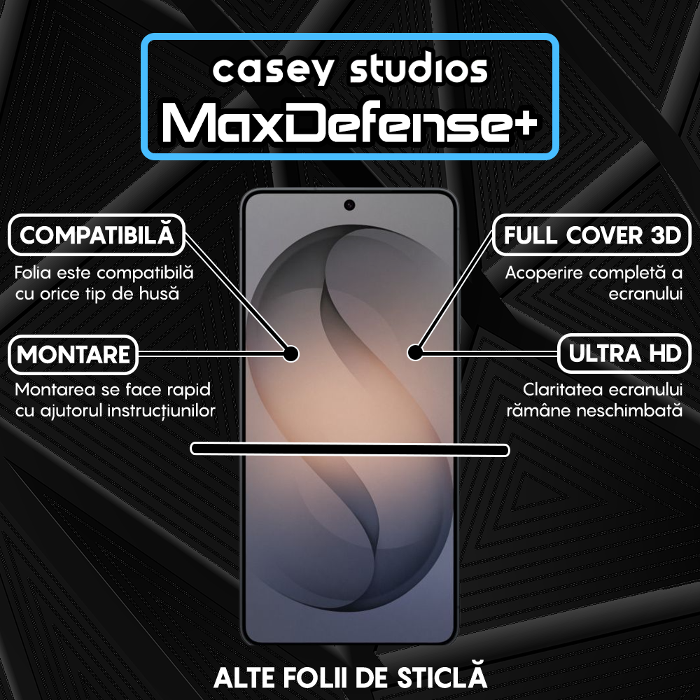 Folie Sticla MaxDefense+ - Samsung Galaxy S26 Ultra - Negru