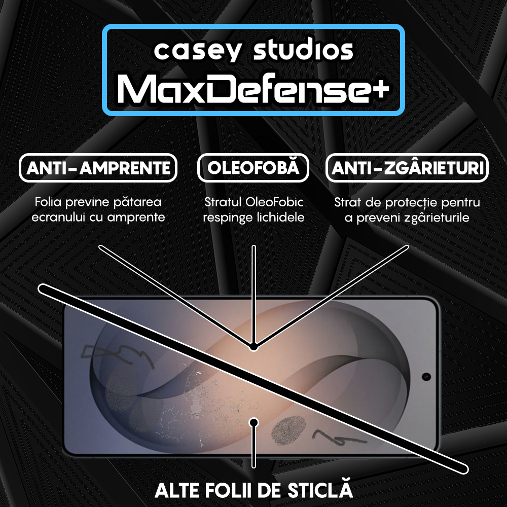 Folie Sticla MaxDefense+ - Samsung Galaxy S26 Ultra - Negru