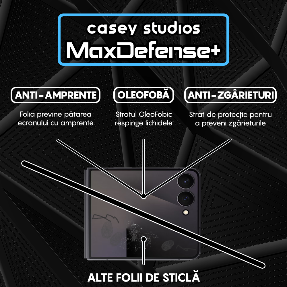 MaxDefense+ Glass Film - Samsung Galaxy Z Flip7 - Black